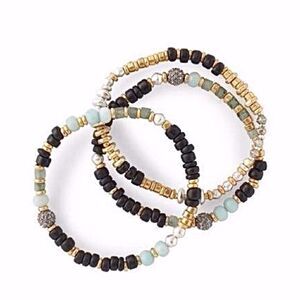 stella & dot ~ artisan stretch bracelet ~ set of 3